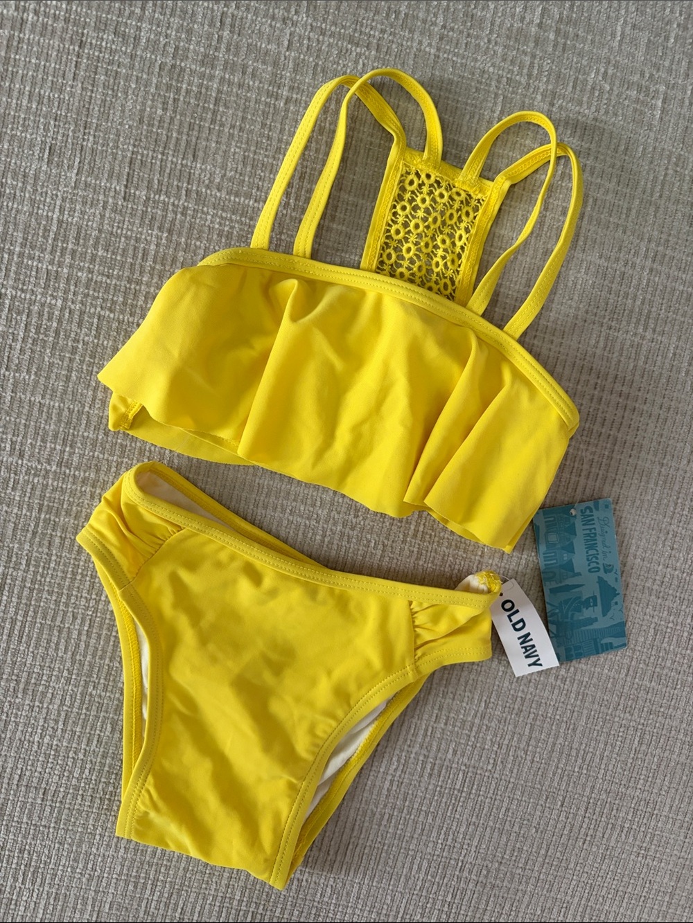 Girls Old Navy Yellow Ruffle Bikini Set